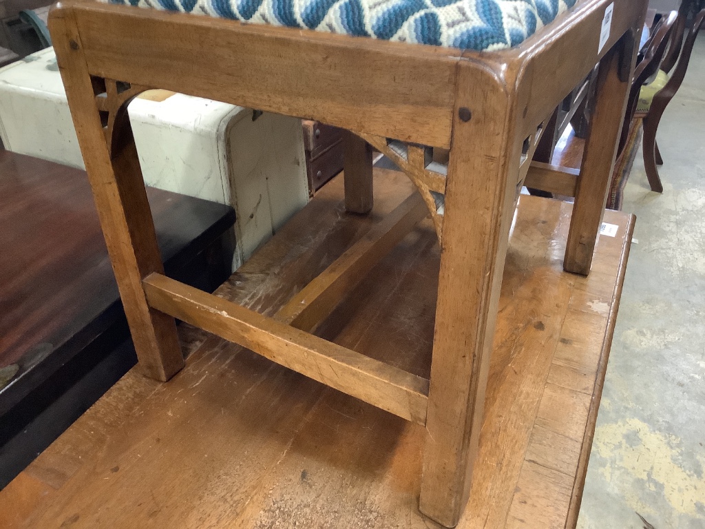 A Chippendale walnut rectangular dressing stool, with drop-in seat, length 53cm, depth 43cm, height 48cm